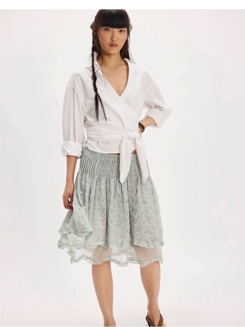 NWOT Free People Sanderson Midi Skirt in Dried Oregano Size Large